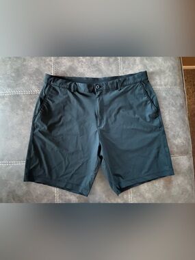 Greg Norman Collection Black Flat-Front Performance Shorts